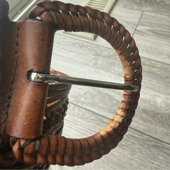 Vintage Handmade Wide Woven Leather Belt - Picture 15 of 15